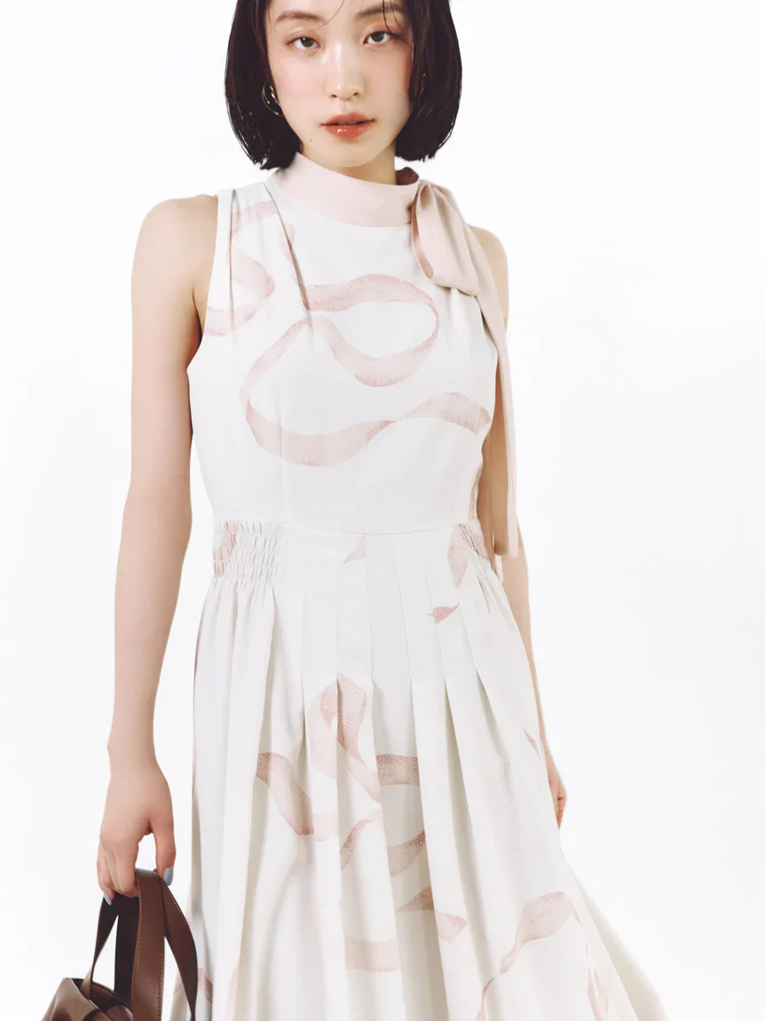 Ribbon Detail Cardigan Set Dress - Image 9