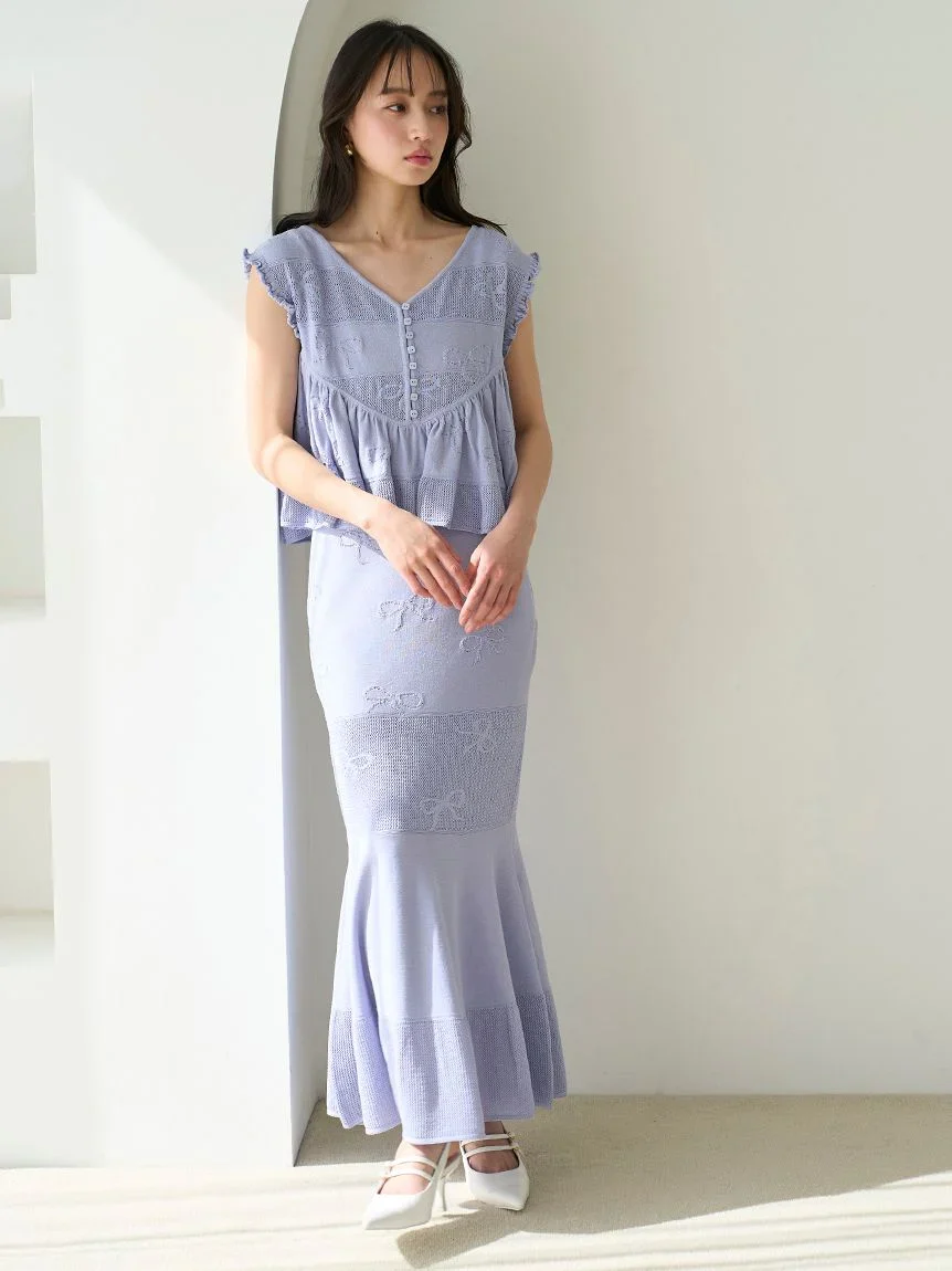 Ribbon Jacquard Knit Pullover - Image 11