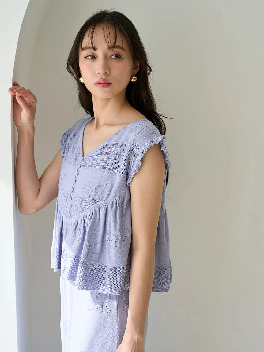 Ribbon Jacquard Knit Pullover - Image 15