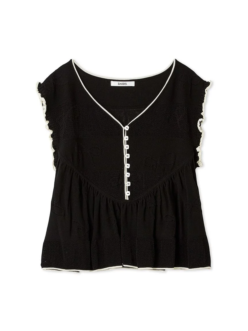 Ribbon Jacquard Knit Pullover - Image 3