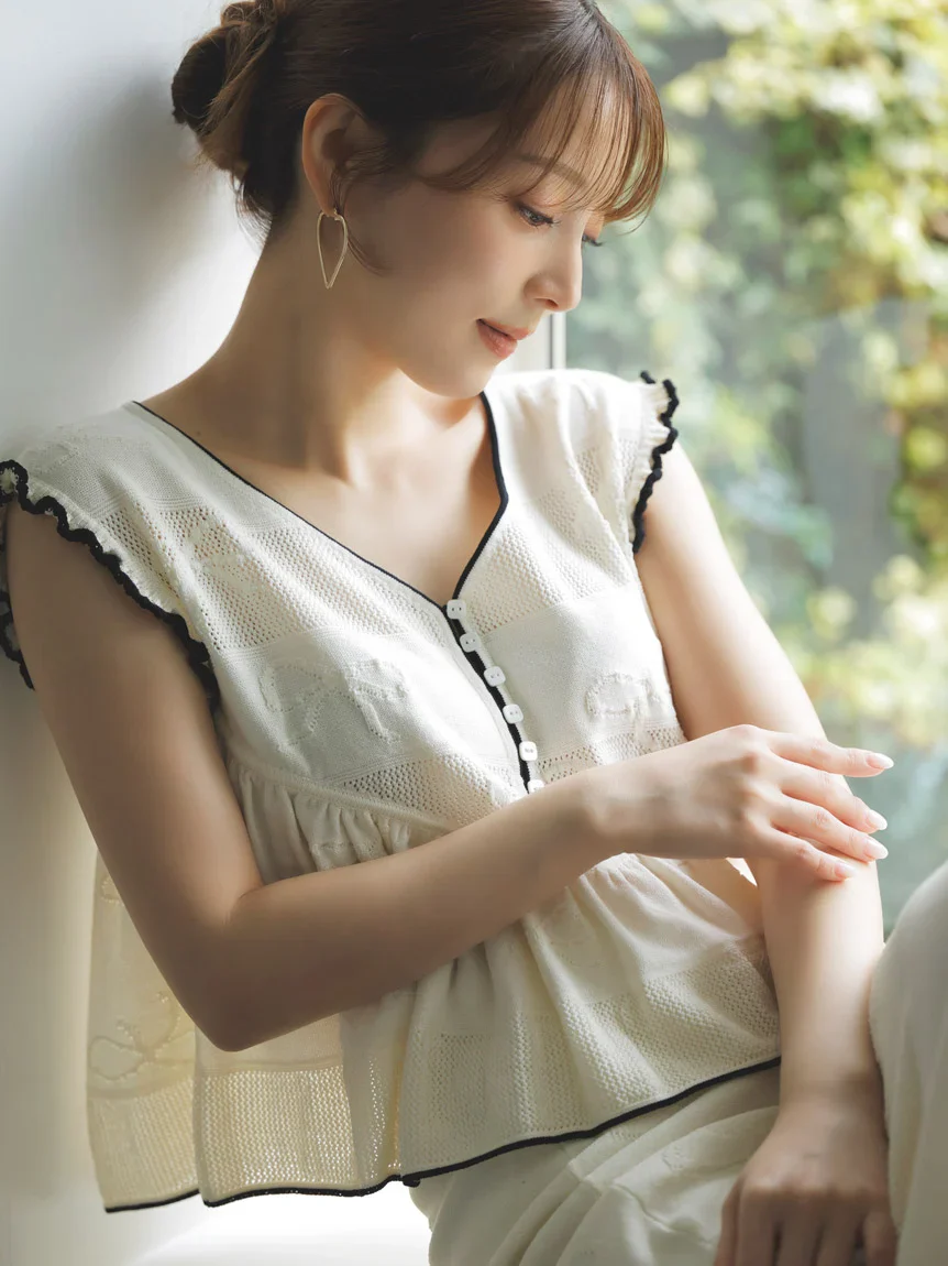 Ribbon Jacquard Knit Pullover - Image 6