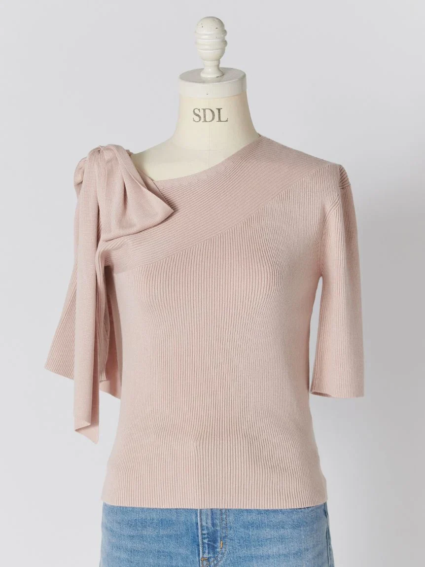 Ribbon Shoulder Knit Pullover - Image 7