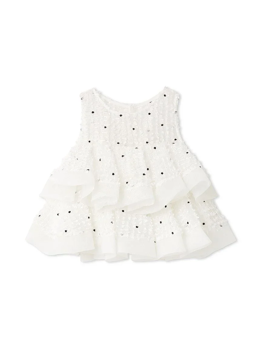 Ruffle Jacquard Volume Blouse