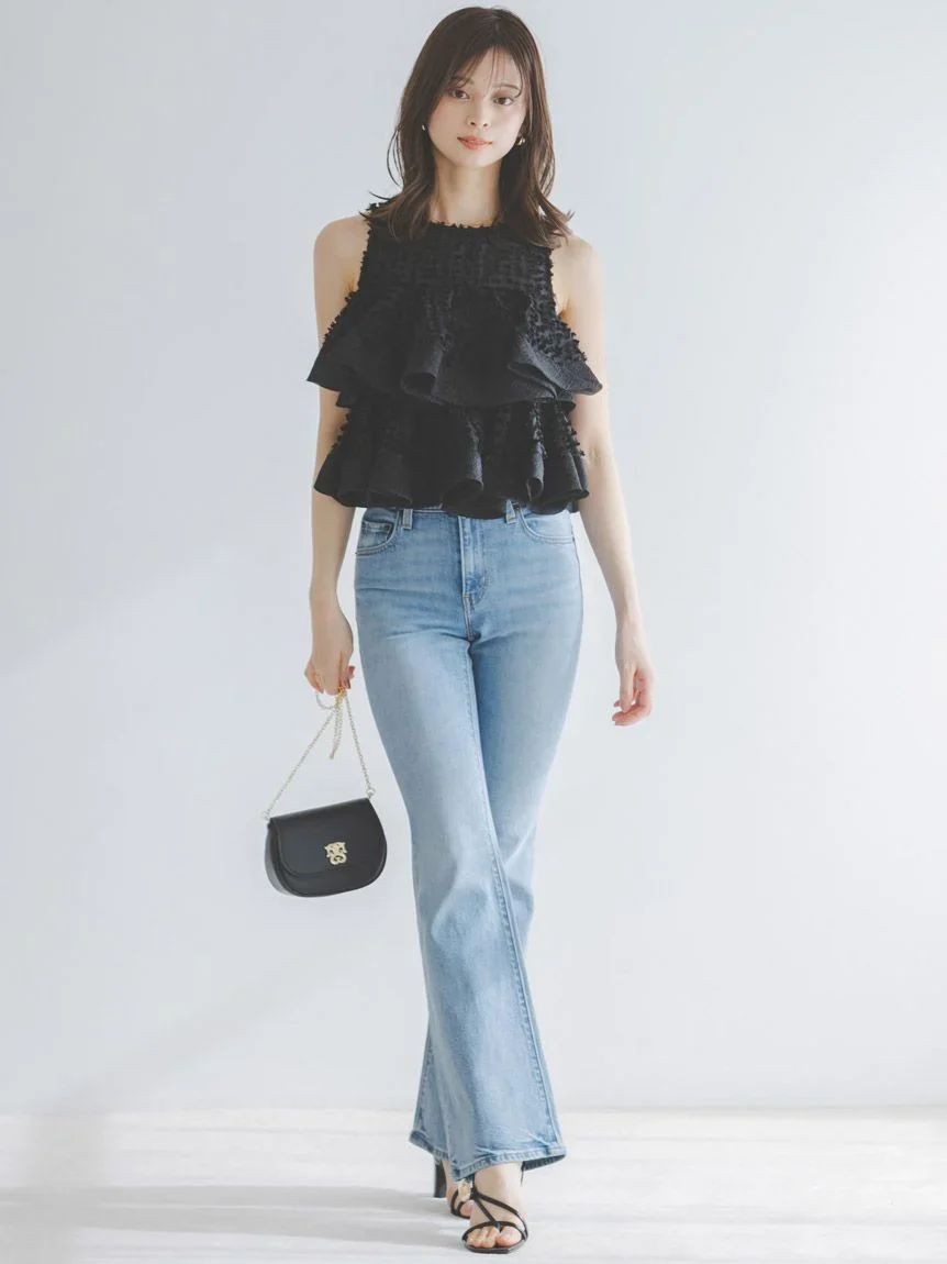 Ruffle Jacquard Volume Blouse - Image 17