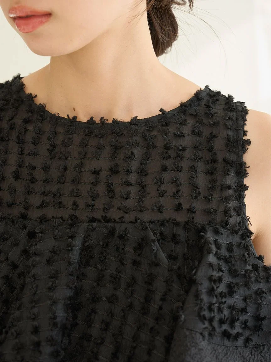 Ruffle Jacquard Volume Blouse - Image 26