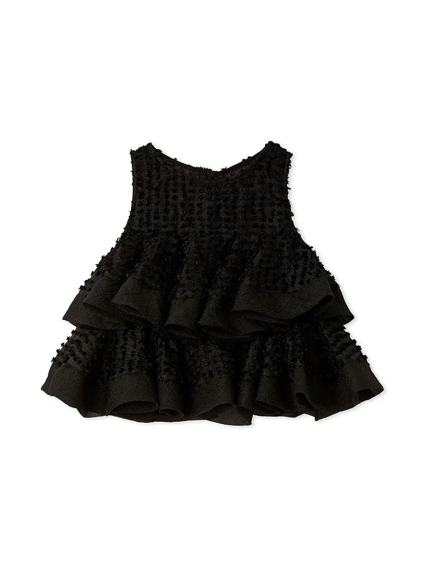 Ruffle Jacquard Volume Blouse - Image 3