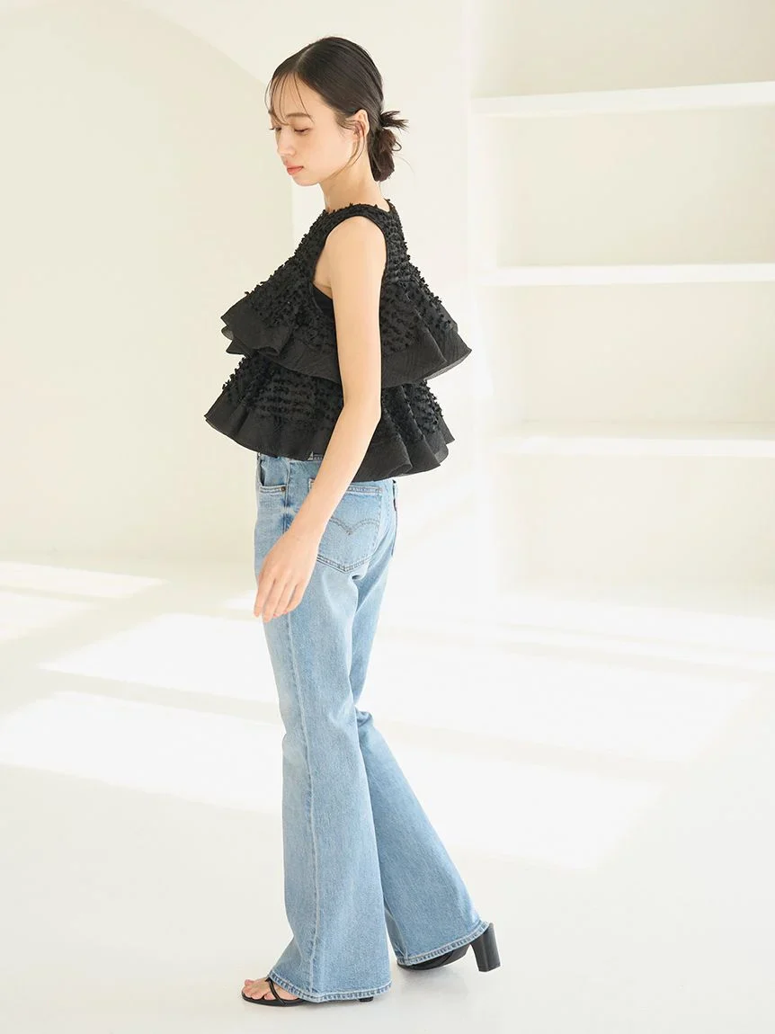 Ruffle Jacquard Volume Blouse - Image 30