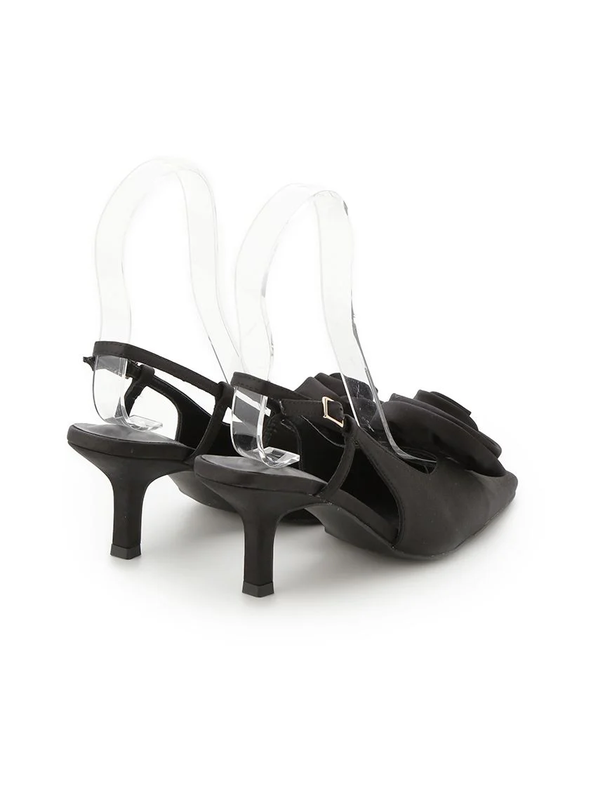 Satin Rose Kitten Heels - Image 5