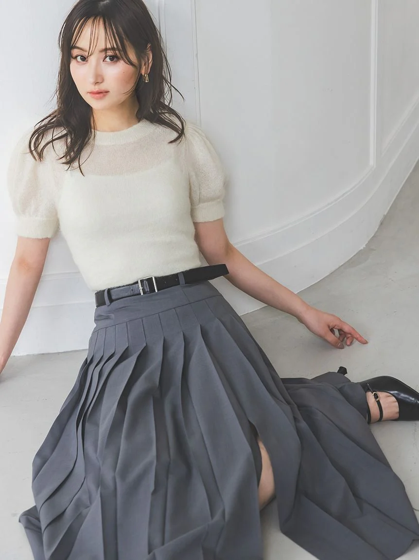 Sheer Mohair Puff Sleeve Knit Pullover - Image 5