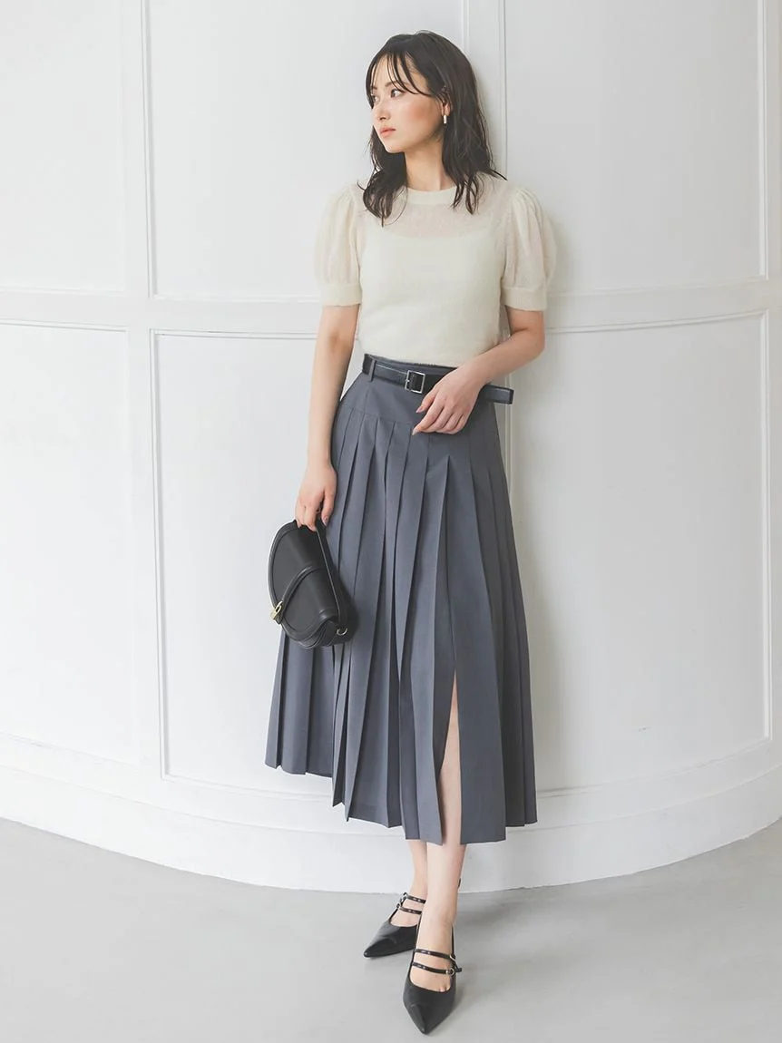Sheer Mohair Puff Sleeve Knit Pullover - Image 9