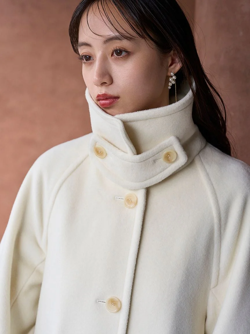 Stand Collar Mid-Length Coat - Image 17