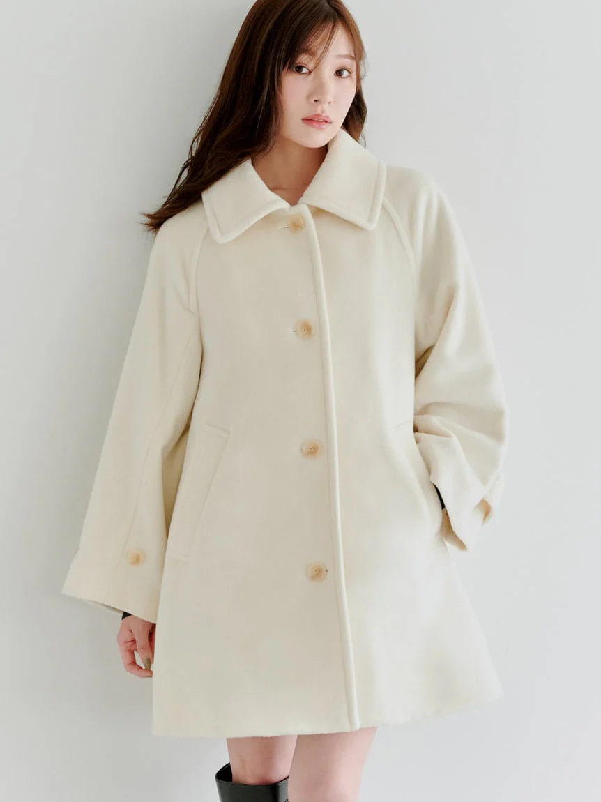 Stand Collar Mid-Length Coat - Image 4
