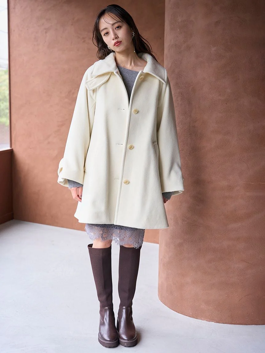 Stand Collar Mid-Length Coat - Image 6