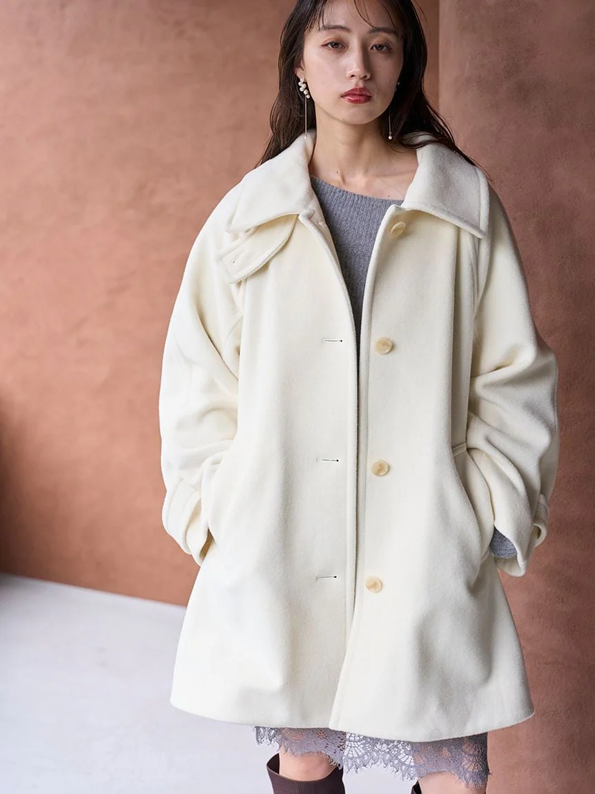 Stand Collar Mid-Length Coat - Image 7