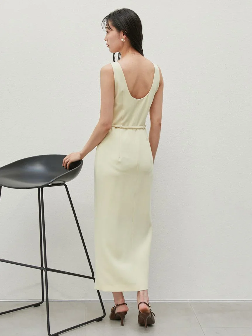 Sustainable Belted I-Line Dress - Image 24