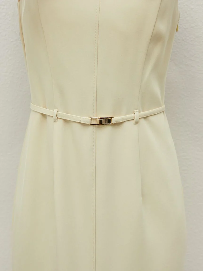 Sustainable Belted I-Line Dress - Image 29