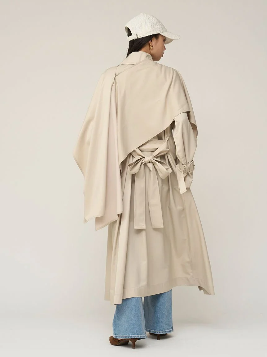 Sustainable Layered Cape Trench Coat - Image 26