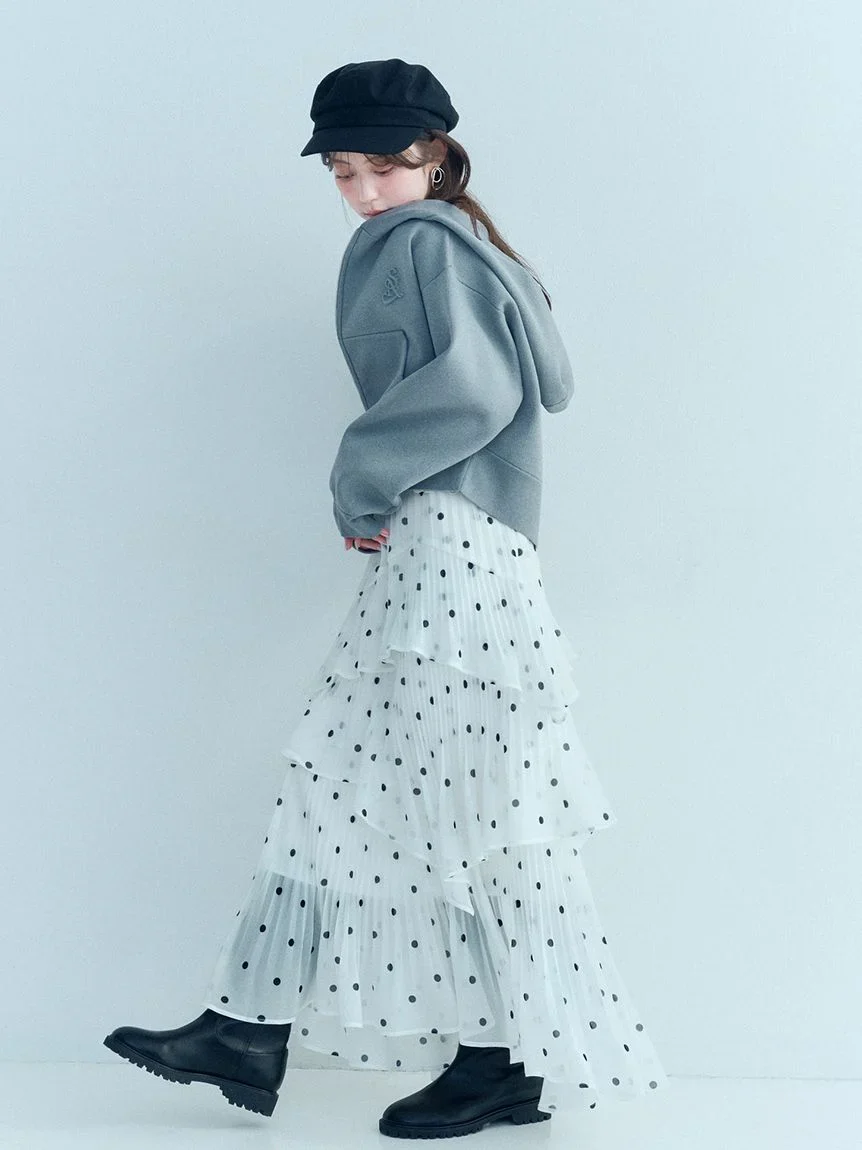 Sustainable Pleated Tiered Skirt - Image 3