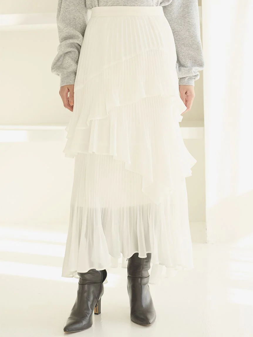 Sustainable Pleated Tiered Skirt - Image 6