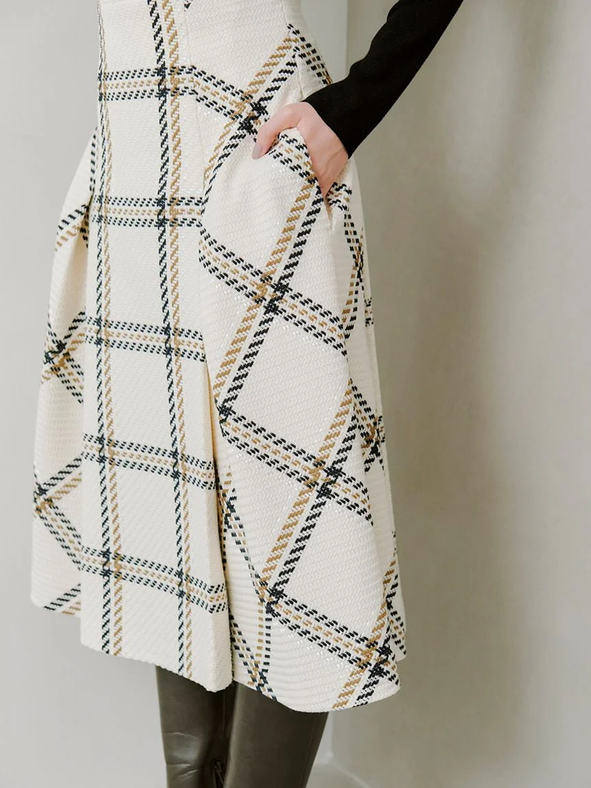 Sustainable Roving Check Midi Skirt - Image 25