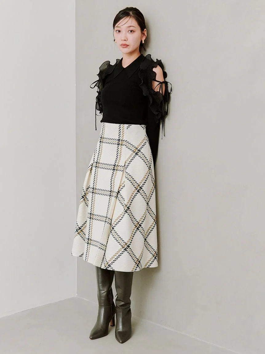 Sustainable Roving Check Midi Skirt - Image 26