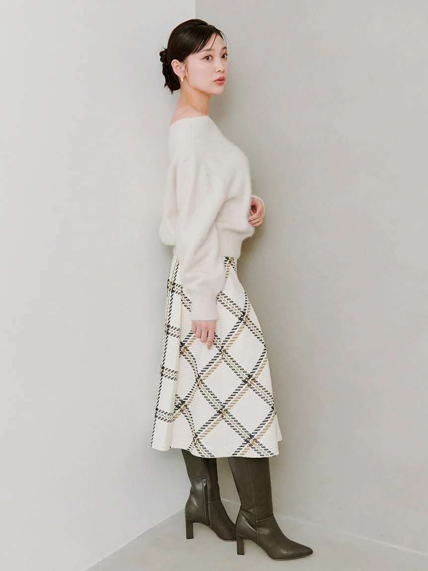 Sustainable Roving Check Midi Skirt - Image 31