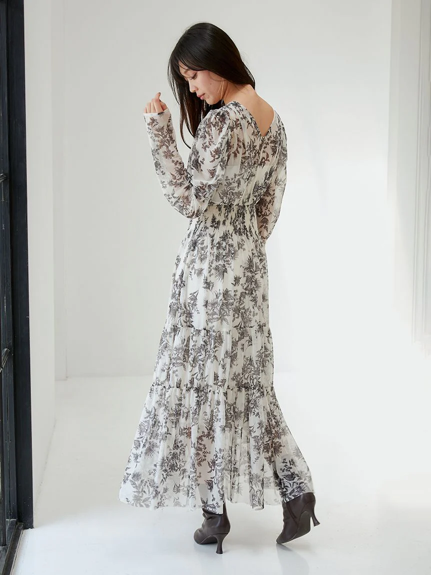 V-neck Tiered Tulle Dress - Image 5