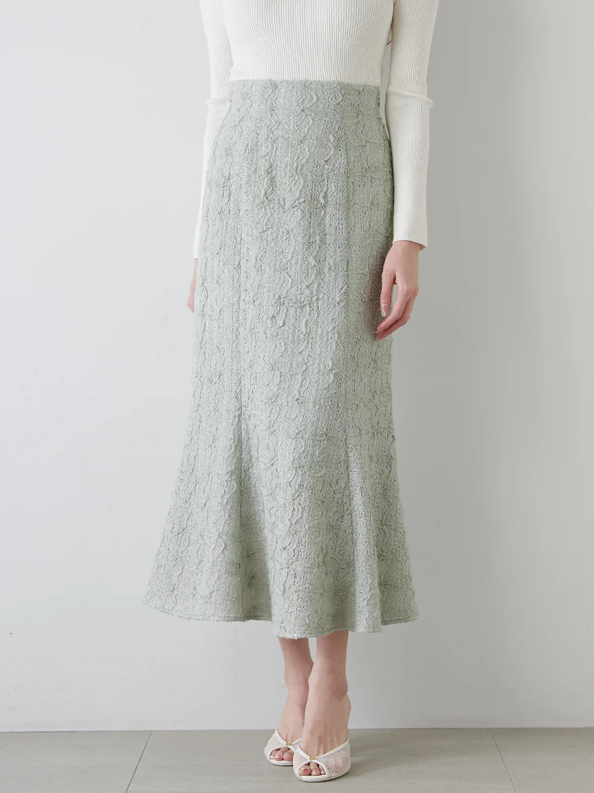 Vintage-Inspired Lace Midi Flare Skirt - Image 3