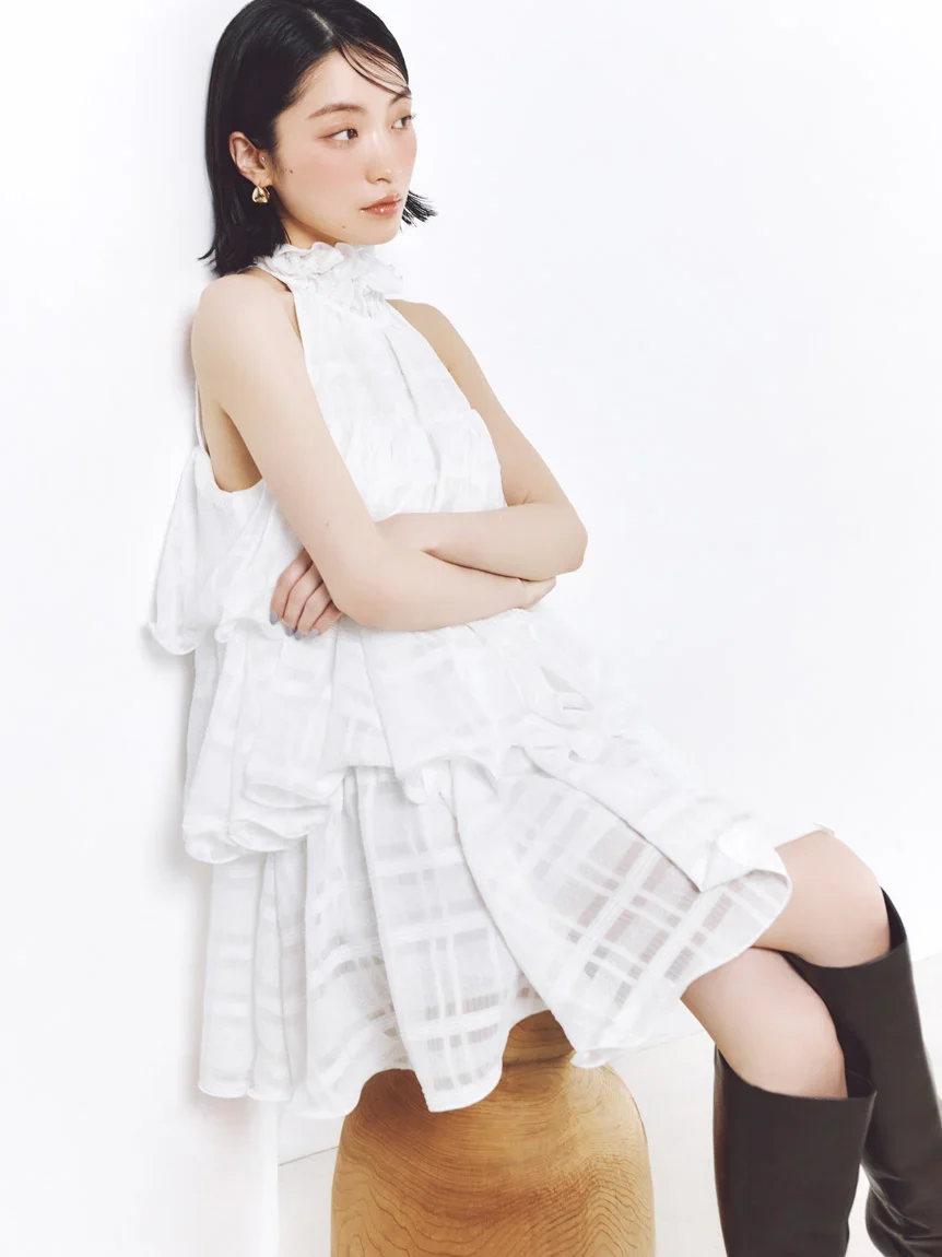 Volume Airy Mini Dress - Image 10