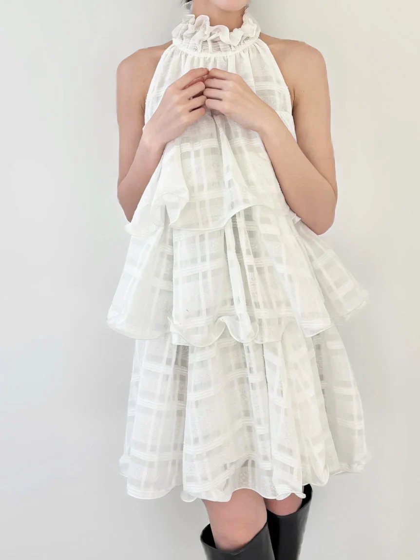 Volume Airy Mini Dress - Image 16