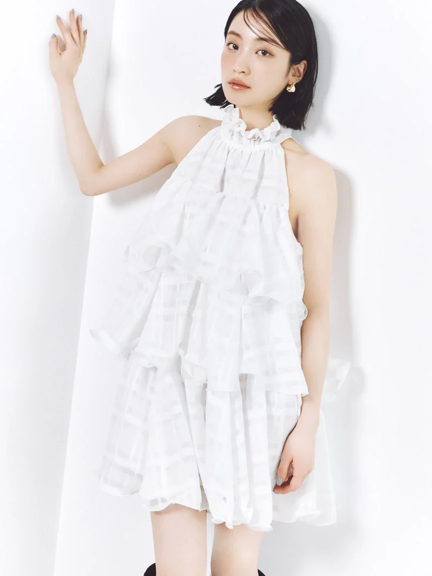 Volume Airy Mini Dress - Image 3